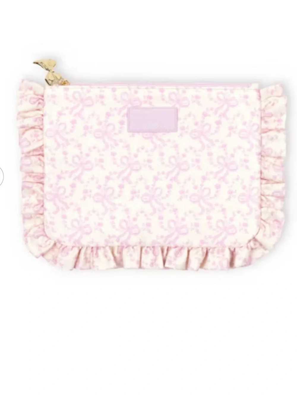 NWT LoveShackFancy x Target -Pink Coquette Bow Pouch /Clutch w Ruffles
